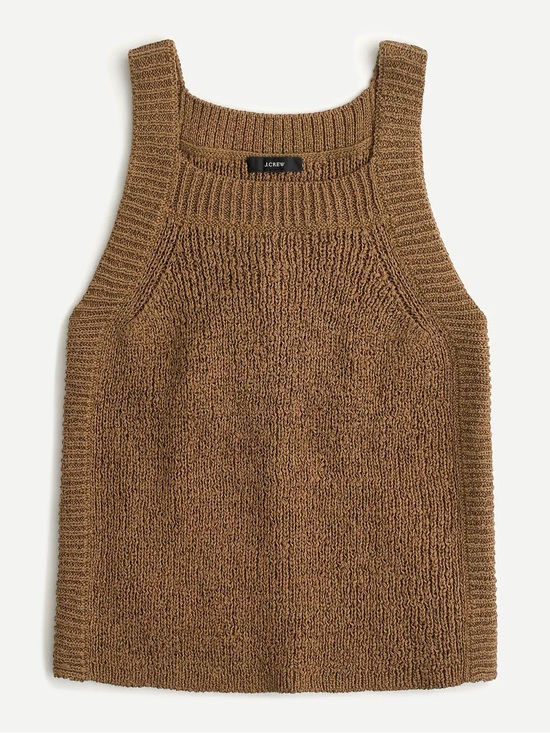 J. Crew Tops - J Crew • Sweater-tank in Light Pecan brown tan ribbon knit chunky square neck